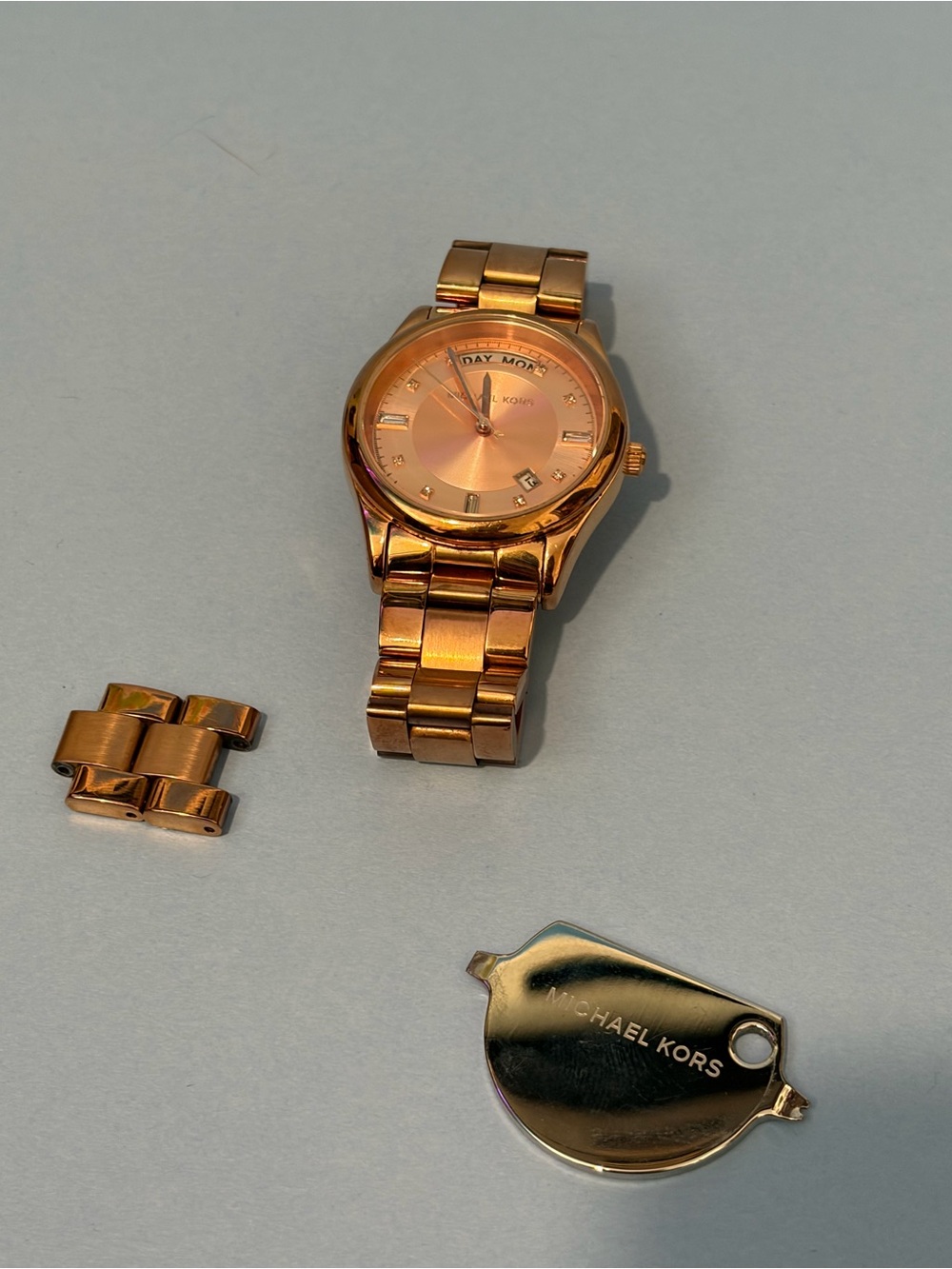 Michael Kors Gold-Tone Stainless Steel Watch with Day-Date Display - Picture 2 of 3